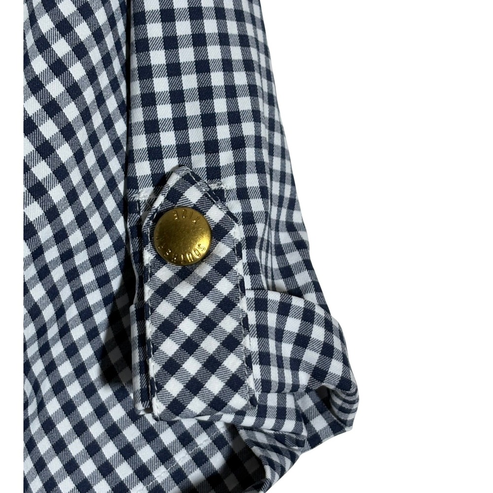 Southern Tide Gingham checked performance dress w pockets sz LG Navy & White - Picture 10 of 10